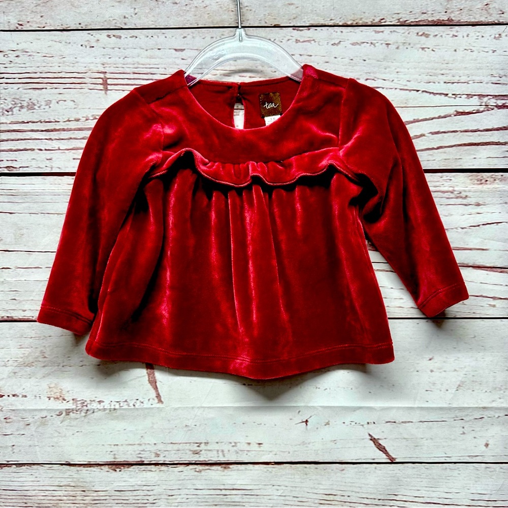 Tea Long Sleeve Burgundy Top Size 3-6 Months